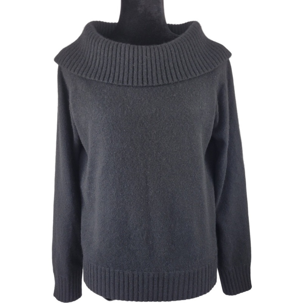 ✅ Jones New York Black boat neck 100% cashmere sweater size M
